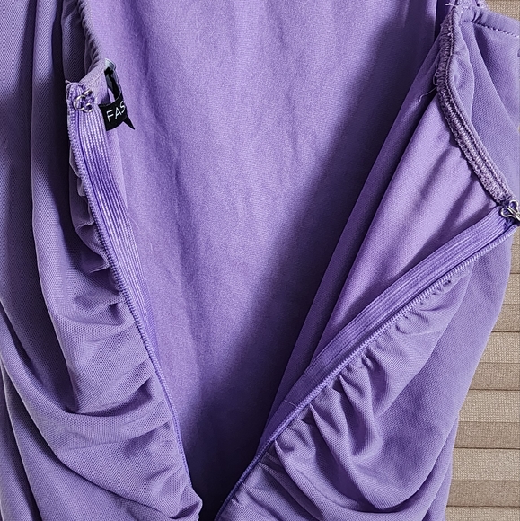 FashionNova Women's Tight Fitting Ruffled Maxi.SizeL Purple in Color Gentle Used - Picture 5 of 6